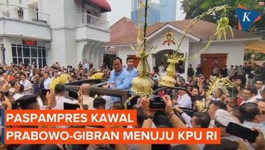 Momen Prabowo-Gibran Diantar Rantis Maung ke Gerbang Ruang Tunggu KPU