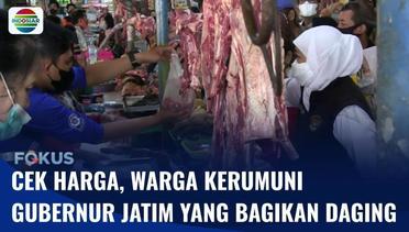 Cek Ketersediaan dan Harga, Gubernur Jatim Khofifah Bagi-bagi Daging Gratis di Pasar | Fokus