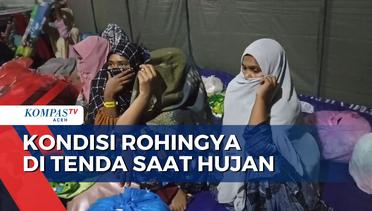Kondisi Rohingya Diguyur Hujan di Tenda Penampungan Sementara