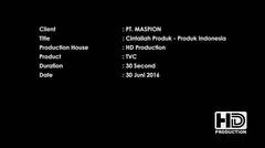 TVC MASPION ~ Cintailah Produk-Produk Indonesia