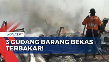 Api Lahap 3 Gudang Barang Bekas di Semarang! Kobaran Api yang Besar Hanguskan Simpanan!