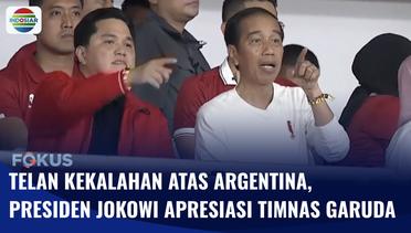 Kalah 0-2 dari Timnas Argentina, Presiden Jokowi dan Erick Thohir Apresiasi Timnas Indonesia | Fokus