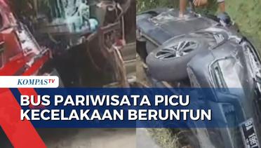Bus Pariwisata Hilang Kendali, Tabrak 6 Kendaraan Lain di Jalur Lintas Sumatera