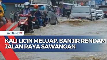 Kali Licin Meluap, Banjir Rendam Jalan Raya Sawangan Depok