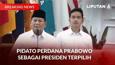 [FULL] Pidato Perdana Prabowo Subianto Sebagai Presiden RI Terpilih | BREAKING NEWS