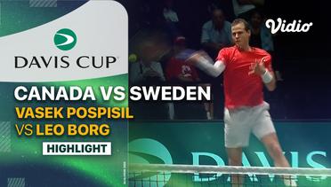 Highlights | Canada (Vasek Pospisil) vs Sweden (Leo Borg) | Davis Cup 2023