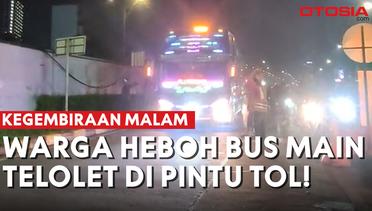 Suasana Meriah, Bus Main Klakson Telolet di Pintu Masuk Jalan Tol Bikin Warga Kegirangan!