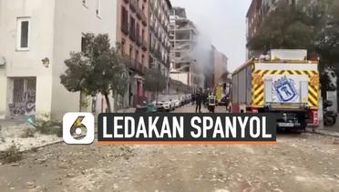 Ledakan Besar Terjadi di Madrid, Puing Bangunan Berserakan di Jalanan