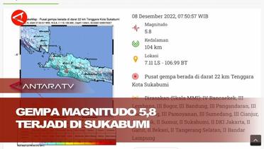 Gempa magnitudo 5,8 terjadi di Sukabumi