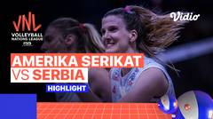 Match Highlights | Perempat Final: Amerika Serikat vs Serbia | Women's Volleyball Nations League 2022