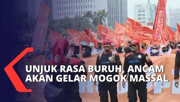 Unjuk Rasa Buruh di Kawasan Patung Kuda Jakarta, Ancam Akan Gelar Mogok Massal!