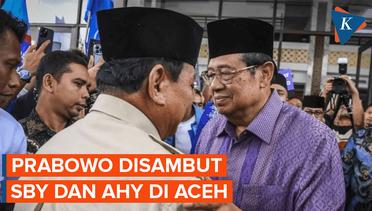 Prabowo Disambut SBY dan AHY Saat Hadiri Peringatan 19 Tahun Tsunami Aceh