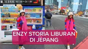6 Potret Outfit Chic Enzy Storia selama Liburan di Jepang