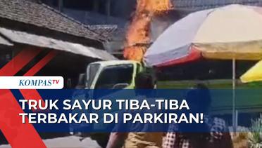 Truk Pengangkut Sayur Terbakar di Pasar Plaosan, Pedagang dan Pengunjung Panik!