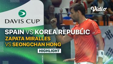 Highlights | Spain (Bernabe Zapata Miralles) vs Korea Rep (Hong Seong-chan)| Davis Cup 2023