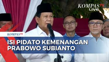 Sampaikan Pidato Kemenangan, Prabowo Janji Buktikan Kinerja ke Pendukung Anies dan Ganjar