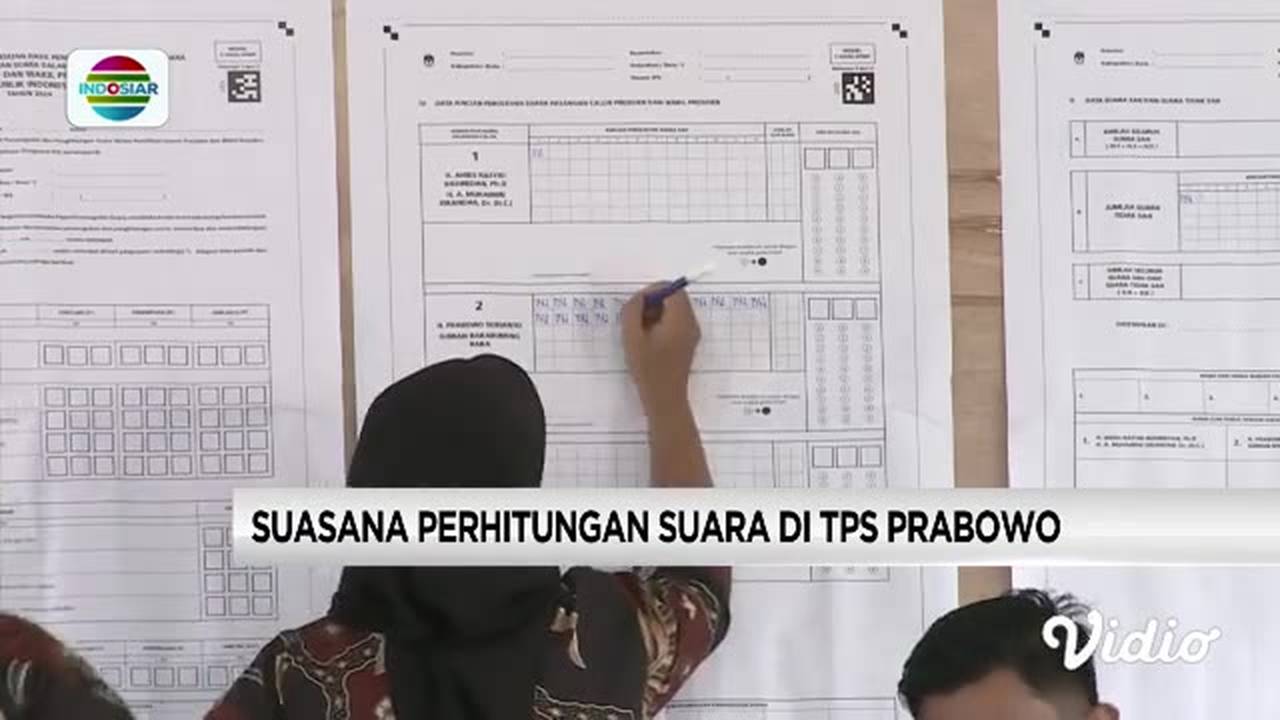 Suasana Perhitungan Suara Di Tps Prabowo Subianto | Pesta Rakyat Quick ...