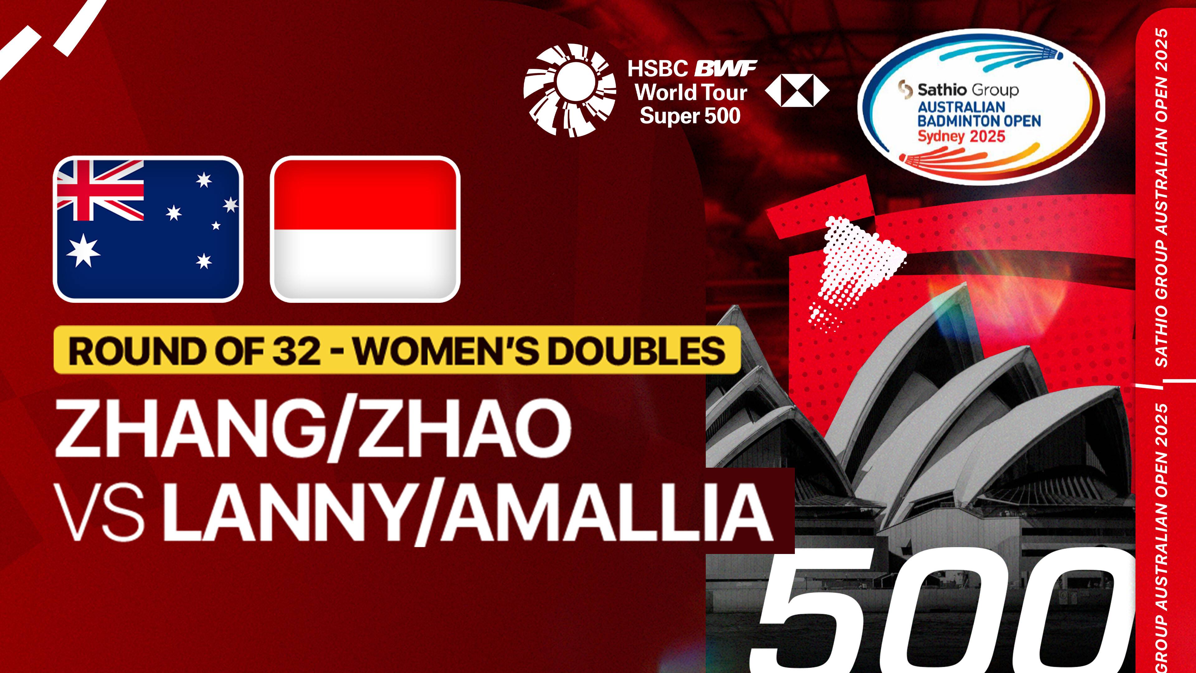 Yuran Zhang/Quanquan Zhao (AUS) vs Lanny Tria Mayasari/Amallia Cahaya Pratiwi (INA) - Women's Doubles Round of 32 | SATHIO GROUP Australian Open 2025