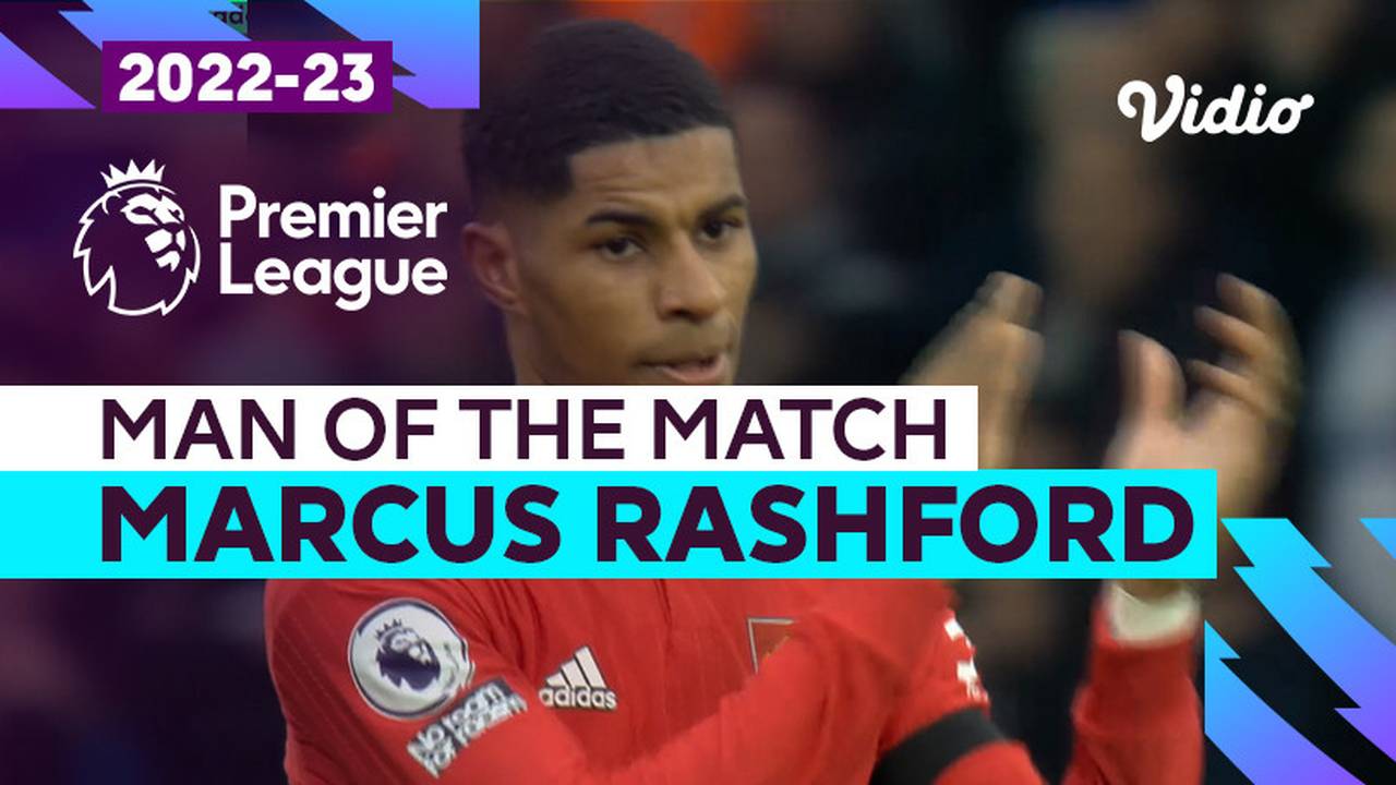 Aksi Man Of The Match Marcus Rashford Leeds Vs Man United Premier