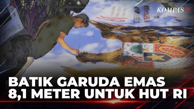 Rayakan HUT ke-81 RI, Perajin Kulon Progo Buat Batik Garuda Emas Sepanjang 8,1 Meter