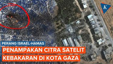 Penampakan Kebakaran di Kota Gaza, Orang-orang Melarikan Diri ke Selatan