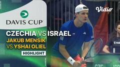 Czechia (Jakub Mensik) vs Israel (Yshai Oliel) - Highlights | Qualifiers Davis Cup 2024
