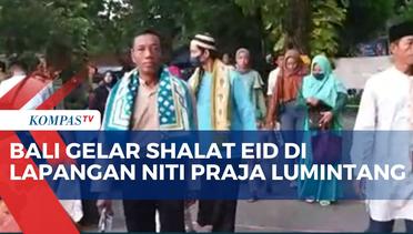 Lapangan Niti Praja Lumintang dipenuhi Umat Muslim di Bali untuk Menunaikan Ibadah Salat Id