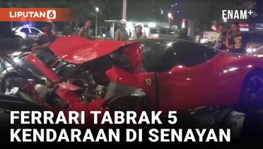 Ferrari Tabrak 5 Kendaraan di Senayan, Diduga Pengemudi Mabuk