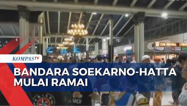 Pemudik yang Tiba di Bandara Soekarno-Hatta Mulai Ramai
