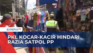 Satpol PP Razia PKL di Pasar Tanah Abang yang Nakal Berjualan di Trotoar