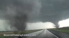 Wakefield Nebraska Twin Wedge Tornado B-Roll