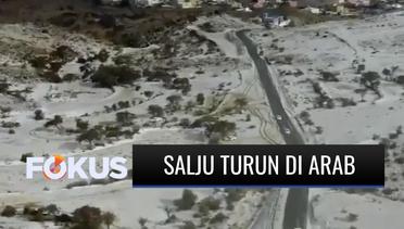 Langka! Salju Tebal Turun di Kota Tabab, Arab Saudi | Fokus