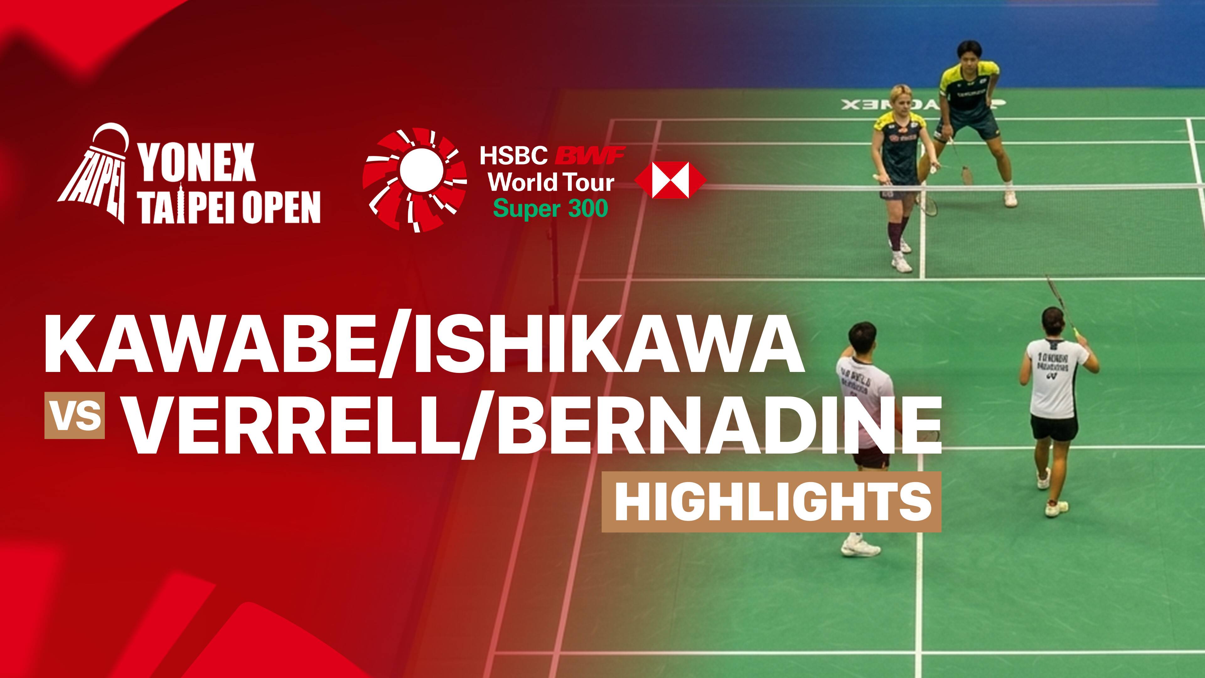 Haruki Kawabe/Kokona Ishikawa (JPN) vs Verrell Yustin Mulia/Bernadine Anindya Wardana (INA) - Mixed Doubles Round of 16 | YONEX Taipei Open 2026