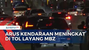 Arus Kendaraan Meningkat di Tol Layang MBZ Arah Jakarta