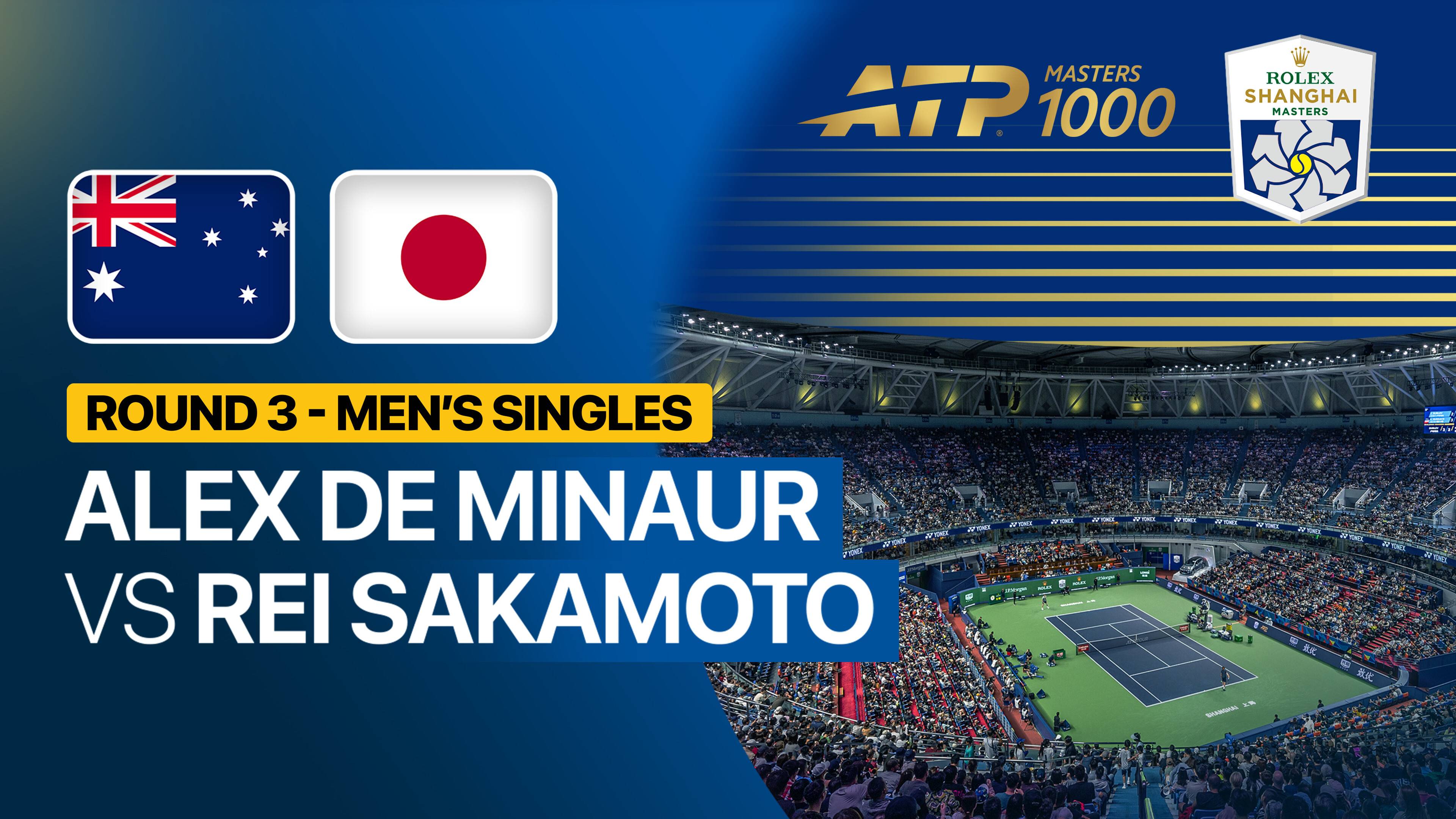 Alex de Minaur vs Rei Sakamoto - Round 3 (Grandstand 2) | ATP 1000: Rolex Shanghai Masters 2026