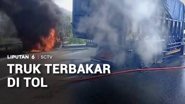 Truk Tronton Terbakar di Tol Cisumdawu, Diduga Berasal Dari Klaher Bering yang Macet | Liputan 6