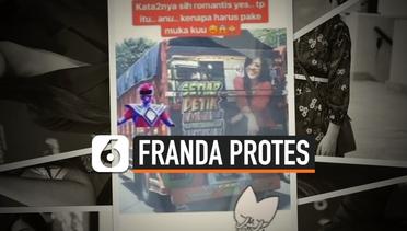 Gambar Wajah Dipasang di Truk, Franda Protes di Medsos
