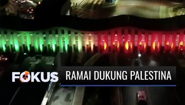 Dukungan untuk Palestina: Mulai dari Jual Vila hingga JPO di Jakarta Dihiasi Lampu Berwarna Bendera Palestina | Fokus