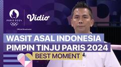 Aksi Wasit Asal Indonesia Pimpin Pertandingan Tinju Paris 2024