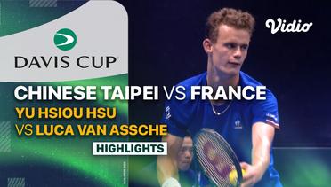 Chinese Taipei (Yu Hsiou HSU) vs France (Luca Van Assche) - Highlights | Qualifiers Davis Cup 2024