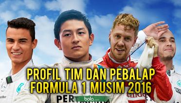 Profil Tim dan Pebalap Formula 1 Musim 2016