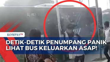 Video Amatir Rekam Detik-Detik Penumpang TransJakarta Panik Lihat Bus Keluarkan Asap!