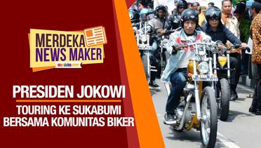 Kerennya Presiden Jokowi touring naik motor chopperland ke Sukabumi