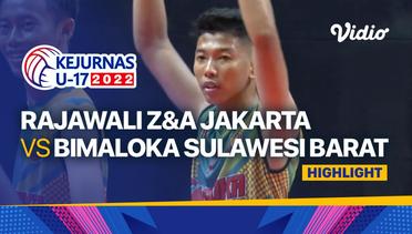 Highlights | 16 Besar - Putra: Rajawali Z&A Jakarta vs Bimaloka Sulawesi Barat  | Kejurnas Bola Voli Antarklub U-17 2022