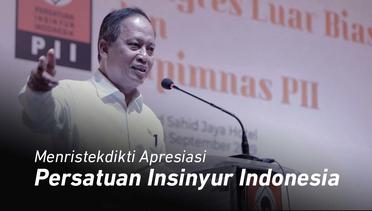 Apresiasi Menristekdikti untuk IABEE dari Persatuan Insinyur Indonesia (PII)