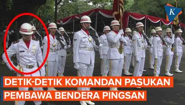 Detik-Detik Komandan Pasukan Pembawa Bendera TNI-Polri Pingsan di Pelantikan