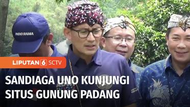 Menparekraf Sandiaga Uno Kunjungi Situs Megalitikum Gunung Padang | Liputan 6