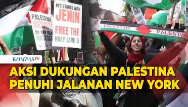 Aksi Dukungan ke Rakyat Palestina Tumpah Ruah di Jalanan New York