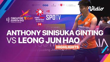 Anthony Sinisuka Ginting vs Leong Jun Hao (MAS)  - Highlights | KFF Singapore Badminton Open 2024 - Men's Singles