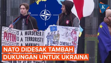 Aksi Protes di Depan Gedung NATO, Desak NATO Berikan Lebih Banyak Sistem Pertahanan Udara Untuk Ukra
